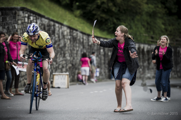 What gets a lot of competitors up the hill for the 3rd time is the support from family. Nikon D3s, 70-200/2.8 @ 1/1000, f3.2.